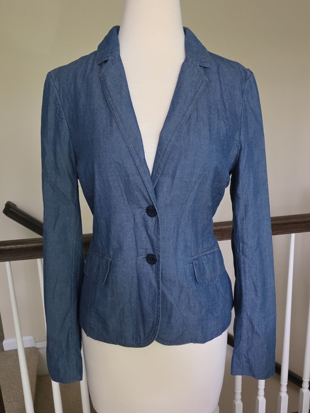 Kenar Blue Denim Looking Blazer Jacket